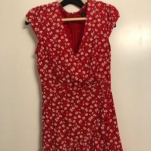 Bright red and white dress from j crew.